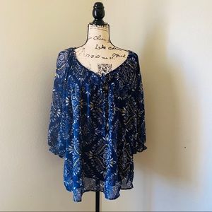 Faded Glory blue blouse size X1 /16W
